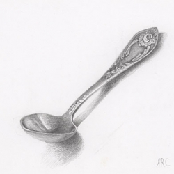 Teaspoon. 2002. Graphite pencil on paper. 10x15 (4 x 5 7/8 in) // Ложечка. 2002. Папір,олівець. 10x15