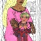 GALA SOBOL Mother and child. Italy. 2004. 14,6x10,3 (5 3/4 x 4 1/16 in) // Мати і дитинча. Італія. 2004. Мішана техніка. 14,6x10,3