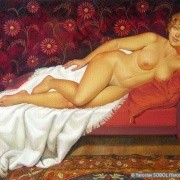 YAROSLAV SOBOL Temptation. 2004. Oil on canvas. 40х60 (15 3/4 x 23 5/8 in) // Спокуса. 2004. Полотно, олія, 40×60