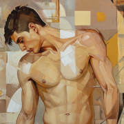 Close-up detail of the artwork